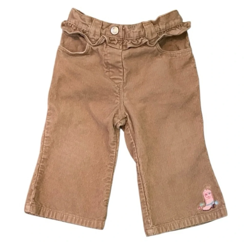 Gymboree Western Cowgirl Park City Boot Tan Corduroy Ruffle Pants 12-18 Months